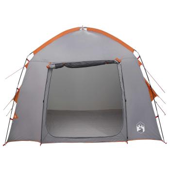 Hütten-Zelt Grau und Orange 210 x 210 x 138 cm Polyester