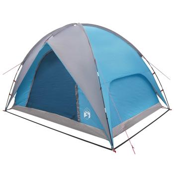 Campingzelt mit Regenhaube wasserdicht 3 Personen Blau