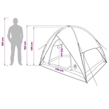 Campingzelt mit Regenhaube wasserdicht Kuppel Olivegrün