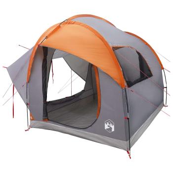 Autozelt Grau und Orange 3-Personen Polyester und Stahl