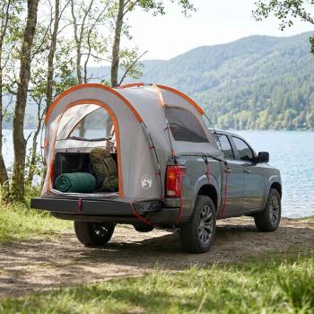 ARDEBO.de - Autozelt 200 x 170 x 170 cm Grau und Orange Polyester und Stahl