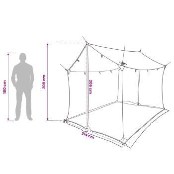 Camping-Tarp mit Netzwänden Grau und Orange 270 x 210 x 210 cm