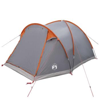 Hütten-Zelt 4 Personen Grau und Orange Polyester und Stahl