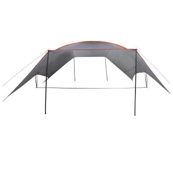 Camping Tarp Wasserfest Grau und Orange 695 x 580 x 200 cm