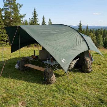 ARDEBO.de - Camping Tarp Wasserfest Olivegrün 695 x 580 x 200 cm