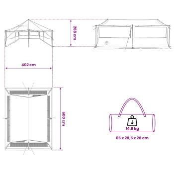 Familienzelt Blau 600 x 400 x 268 cm Polyester und Stahl