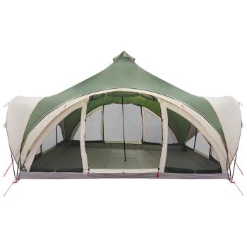 Tipi Zelt mit Dach Grün 18-Personen Polyester und Stahl