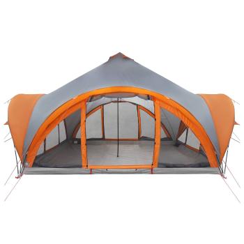 Tipi Zelt Grau und Orange 18-Personen Polyester und Stahl