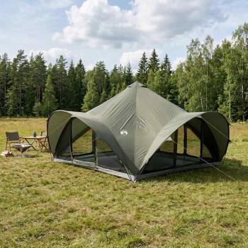 ARDEBO.de - Tipi Zelt 18,0 Personen Armeegrün Polyester und Stahl