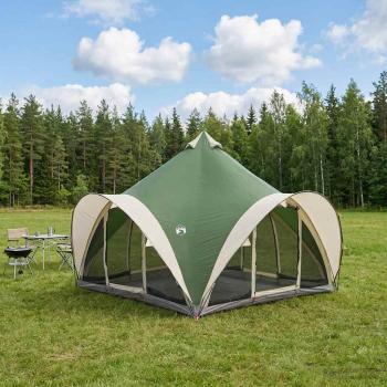 ARDEBO.de - Tipi Zelt 6,0 Personen Grün Polyester und Stahl