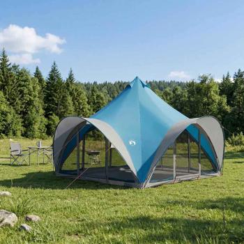 ARDEBO.de - Tipi Zelt 6,0 Personen Blau Polyester und Stahl