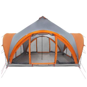 Tipi Zelt Grau und Orange 6-Personen Polyester und Stahl
