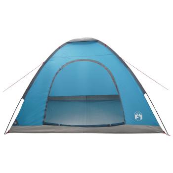 Campingzelt 4 Personen Blau 185T Polyester mit PU-Beschichtung