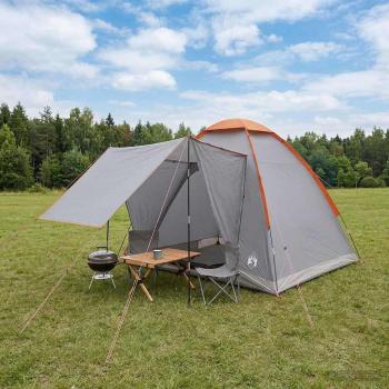 ARDEBO.de - Campingzelt 2 Personen Grau und Orange Polyester und Stahl