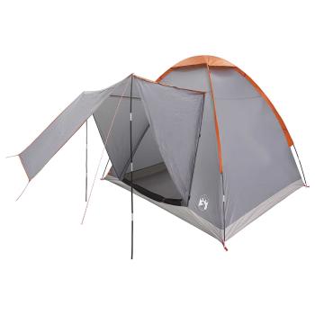 Campingzelt 2 Personen Grau und Orange Polyester und Stahl