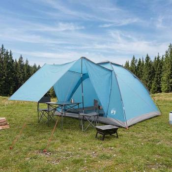 ARDEBO.de - Campingzelt 4 Personen Blau Polyester und Stahl