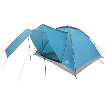 Campingzelt 6 Personen Blau Polyester und Stahl