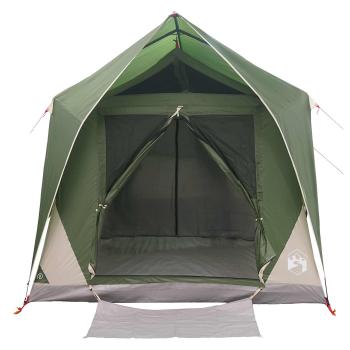 Tunnelzelt 8 Personen Grün Polyester und Stahl
