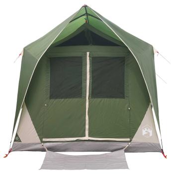 Tunnelzelt 8 Personen Grün Polyester und Stahl