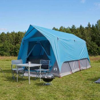 ARDEBO.de - Tunnelzelt 8 Personen Blau Polyester und Stahl