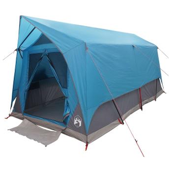 Tunnelzelt 8 Personen Blau Polyester und Stahl