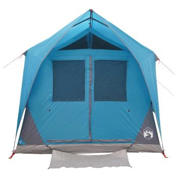Tunnelzelt 8 Personen Blau Polyester und Stahl