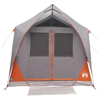 Tunnelzelt 8 Personen Grau und Orange Polyester und Stahl
