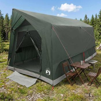 ARDEBO.de - Tunnelzelt 8 Personen Armeegrün Polyester und Stahl