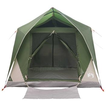 Tunnelzelt mit Dach Grün 10 Personen Polyester und Stahl