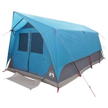 Tunnelzelt 6 Personen Blau Polyester und Stahl