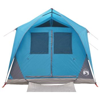 Tunnelzelt 6 Personen Blau Polyester und Stahl