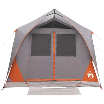 Tunnelzelt Grau und Orange 10 Personen Polyester und Stahl