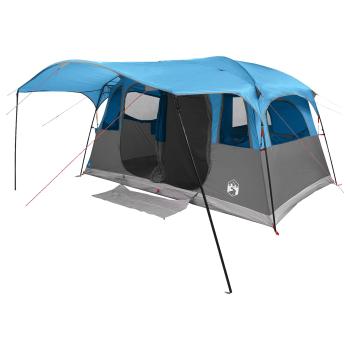 Tunnelzelt 6 Personen Blau Polyester und Stahl