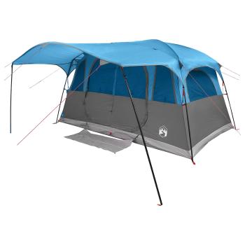 Tunnelzelt 6 Personen Blau Polyester und Stahl