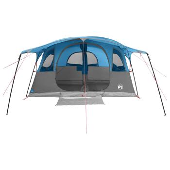 Tunnelzelt 6 Personen Blau Polyester und Stahl