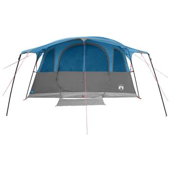 Tunnelzelt 6 Personen Blau Polyester und Stahl