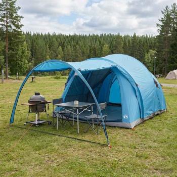 ARDEBO.de - Tunnelzelt Blau 6-Personen Polyester und Stahl