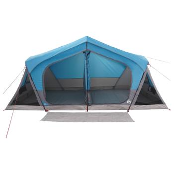 Hütten-Zelt Blau 10-Personen Polyester und Stahl