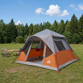 ARDEBO.de - Sofort Zelt Grau und Orange 305 x 275 x 190 cm