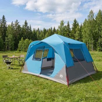 ARDEBO.de - Sofort Zelt 8 Personen Blau Polyester und Stahl