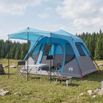 ARDEBO.de - Familienzelt Blau 6-Personen Polyester und Stahl