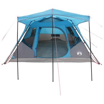 Familienzelt Blau 6-Personen Polyester und Stahl