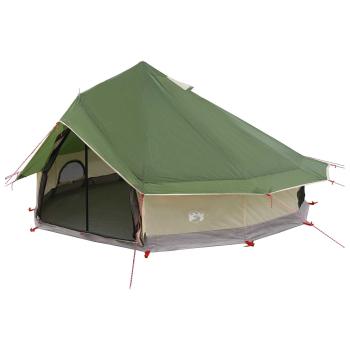 Tipi Zelt 18 Personen Grün Polyester und Stahl
