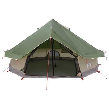 Tipi Zelt 18 Personen Grün Polyester und Stahl