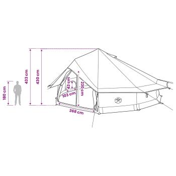 Tipi Zelt 20 Personen Grau und Orange Polyester und Stahl