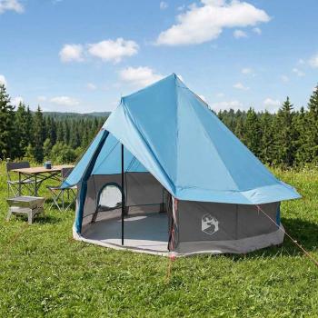 ARDEBO.de - Tipi Zelt 4 Personen Blau Polyester und Stahl