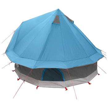 Tipi Zelt 4 Personen Blau Polyester und Stahl