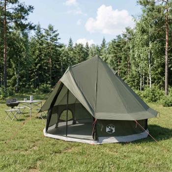 ARDEBO.de - Tipi Zelt 4 Personen Armeegrün Polyester und Stahl