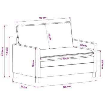 Sofa Marineblau 126 x 81 x 87,5 cm Polyester