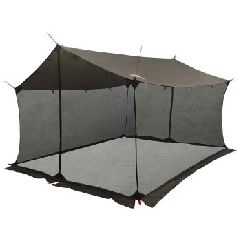 Camping-Tarp mit Netzwänden Braun Grau 340 x 260 x 220 cm